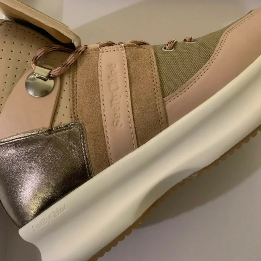 see by chloé women's Casey High Top Platform Hiker Sneakers MSRP$495 Clearance